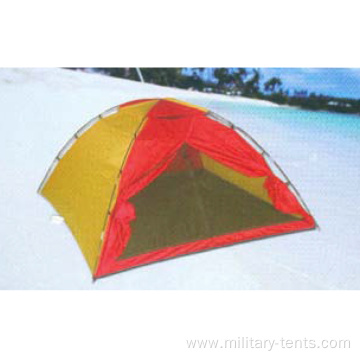 Red and yellow tourist tent